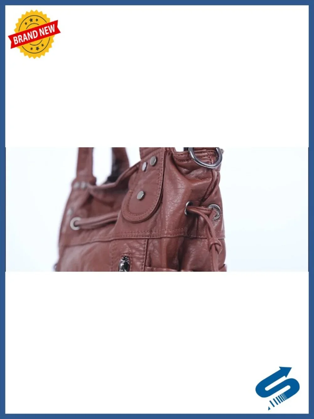 Faux Leather Hobo Bag with Crossbody Strap Roomie Tote Purse